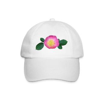 Rose Rosen rosa Rose - Baseballkappe - Weiß/Weiß - Vorne