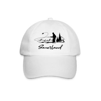Sauerland Fliegenfischen - Baseballkappe - Weiß/Weiß - Vorne