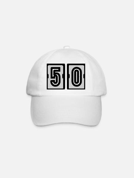 50. 50. GEBURTSTAG. GEBURTSTAG 50 JAHRE. 50 - Baseballkappe - Weiß/Weiß