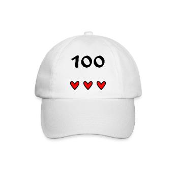 100. 100 JAHRE. 100-JÄHRIGES JUBILÄUM. 100. GEBURTSTAG - Baseballkappe - Weiß/Weiß - Vorne