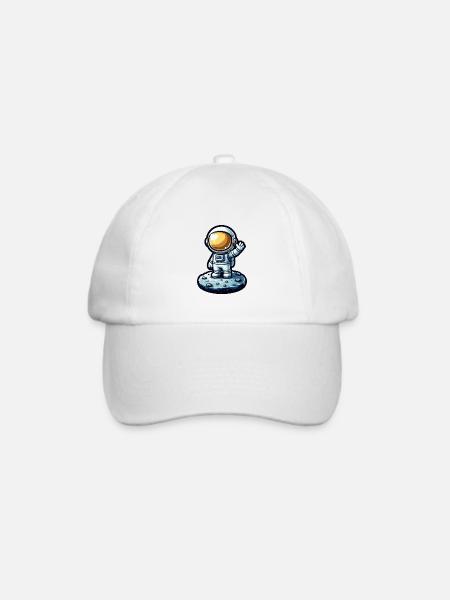 Kleiner Astronaut – Mondlandung - Baseballkappe - Weiß/Weiß