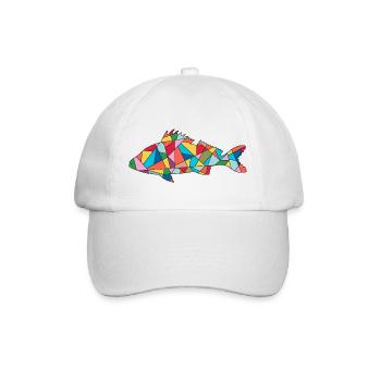 Barsch Angler Design Barschangeln Barsche Angeln - Baseballkappe - Weiß/Weiß - Vorne