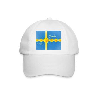 Schweden Blumen Schweden Fahne - Baseballkappe - Weiß/Weiß - Vorne