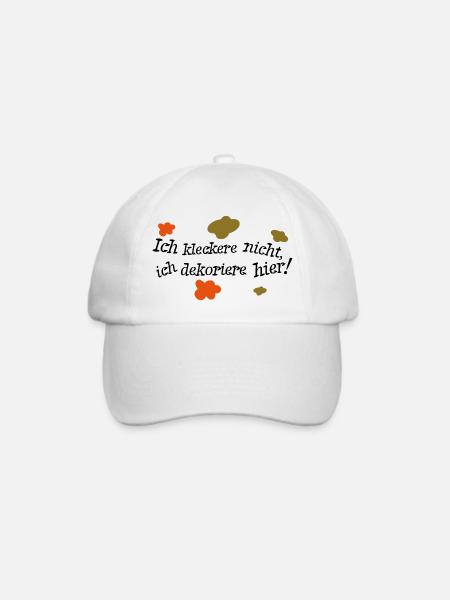 Ich kleckere nicht, ich dekoriere hier! - Baseballkappe - Weiß/Weiß