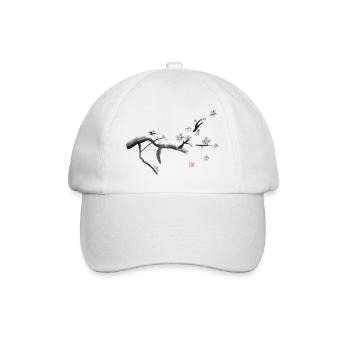 Sakura, Kirschblüten - Baseballkappe - Weiß/Weiß - Vorne