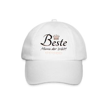 Beste Mama der Welt Sprüche Geschenk u.a Muttertag - Baseballkappe - Weiß/Weiß - Vorne