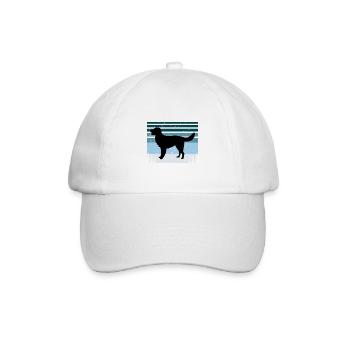 Deutsch Langhaar Vorstehhund Silhouette Retro - Baseballkappe - Weiß/Weiß - Vorne