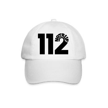Notruf 112 rund - Baseballkappe - Weiß/Weiß - Vorne