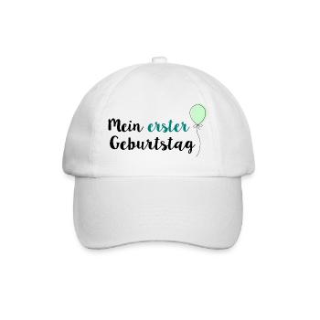 Mein erster Geburtstag - Baseballkappe - Weiß/Weiß - Vorne