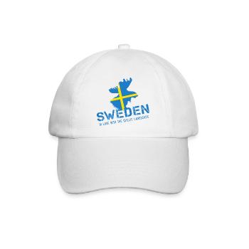 Schweden Sweden Sverige - Baseballkappe - Weiß/Weiß - Vorne