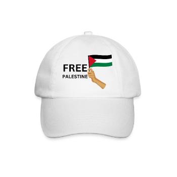 FREE PALASTINE | Gaza | Demonstration - Baseballkappe - Weiß/Weiß - Vorne