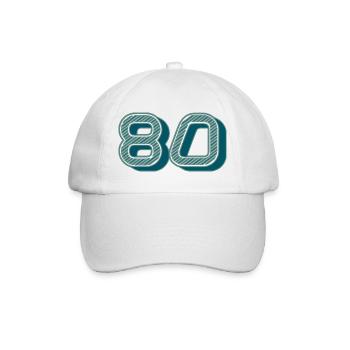 80. 80 JAHRE. 80. JAHRESTAG. 80-JÄHRIGES JUBILÄUM. - Baseballkappe - Weiß/Weiß - Vorne