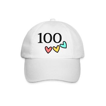 100. 100 JAHRE. 100-JÄHRIGES JUBILÄUM. 100. GEBURTSTAG - Baseballkappe - Weiß/Weiß - Vorne