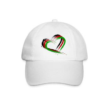Herz Bürste Afghanistan Flagge Fahne Neu - Baseballkappe - Weiß/Weiß - Vorne