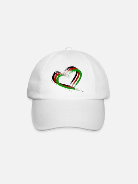 Herz Bürste Afghanistan Flagge Fahne Neu - Baseballkappe - Weiß/Weiß