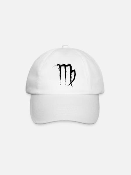 Jungfrau Sternzeichen Virgo Design Symbol 1 - Baseballkappe - Weiß/Weiß