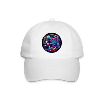 Retro 90s Logo - Baseballkappe - Weiß/Weiß - Vorne