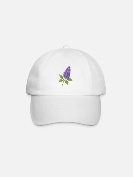 Fliederblüte – zarte Frühlingspracht - Baseballkappe - Weiß/Weiß