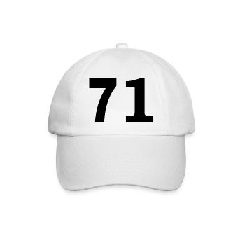 Number - 71 - Seventy One - Baseballkappe - Weiß/Weiß - Vorne
