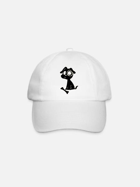 Neon Hundchen Skizze - Baseballkappe - Weiß/Weiß