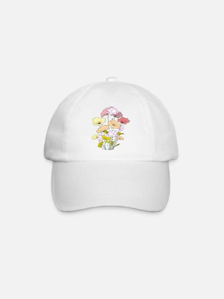 Blumenstrauß - Baseballkappe - Weiß/Weiß