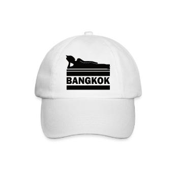 Bangkok Buddha Thailand Tempel Wat Pho Souvenir TH - Baseballkappe - Weiß/Weiß - Vorne