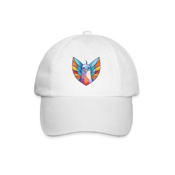 Taube Buntes Aquarell Tier Haustier Illustration - Baseballkappe - Weiß/Weiß - Vorne