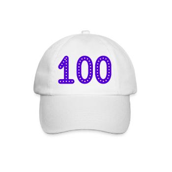 100. 100 JAHRE. 100-JÄHRIGES JUBILÄUM. 100. GEBURTSTAG - Baseballkappe - Weiß/Weiß - Vorne
