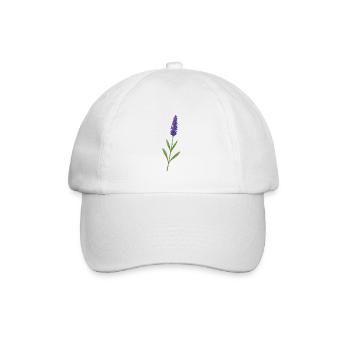 Lavendelblüte – zarte Naturkunst - Baseballkappe - Weiß/Weiß - Vorne