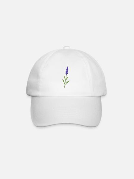 Lavendelblüte – zarte Naturkunst - Baseballkappe - Weiß/Weiß