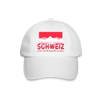 Schweiz Berge - Baseballkappe - Weiß/Weiß - Vorne