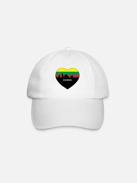 Vilnius Litauen Flagge Skyline Reise Souvenir - Baseballkappe - Weiß/Weiß