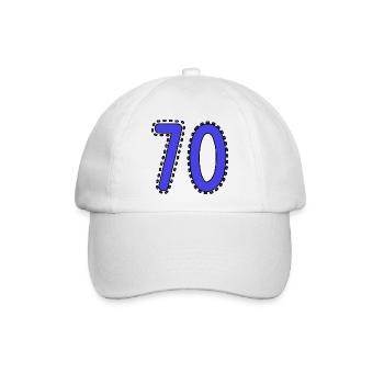 70. 70 JAHRE. 70. JAHRESTAG. 70-JÄHRIGES JUBILÄUM. - Baseballkappe - Weiß/Weiß - Vorne