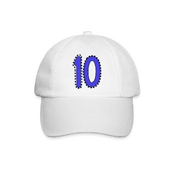 10. 10 JAHRE. 10-JÄHRIGES JUBILÄUM. 10-JÄHRIGES JUBILÄUM. - Baseballkappe - Weiß/Weiß - Vorne