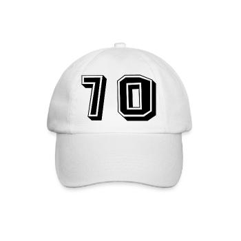 70 JAHRE. 70-jähriges JUBILÄUM. JUBILÄUM 70 JAHRE. 70 - Baseballkappe - Weiß/Weiß - Vorne
