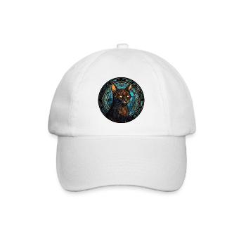 Asiatische Katzenrasse Aquarellglas - Baseballkappe - Weiß/Weiß - Vorne