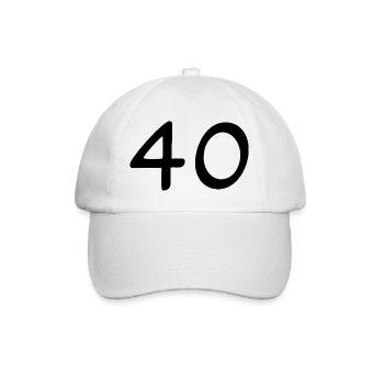 40. 40 JAHRE. 40-JÄHRIGES JUBILÄUM. 40-JÄHRIGES JUBILÄUM. - Baseballkappe - Weiß/Weiß - Vorne