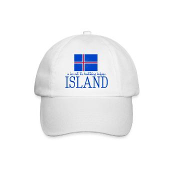 Island Iceland - Baseballkappe - Weiß/Weiß - Vorne