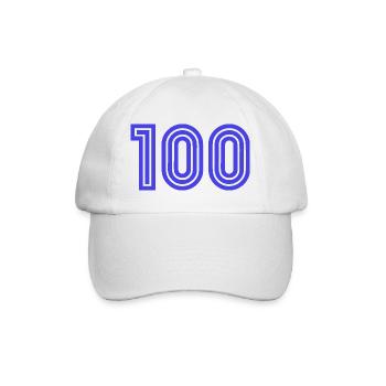 100. 100 JAHRE. 100-JÄHRIGES JUBILÄUM. GEBURTSTAG 100 - Baseballkappe - Weiß/Weiß - Vorne
