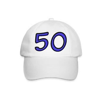 50. 50 JAHRE. 50-JÄHRIGES JUBILÄUM. 50-JÄHRIGES JUBILÄUM. - Baseballkappe - Weiß/Weiß - Vorne