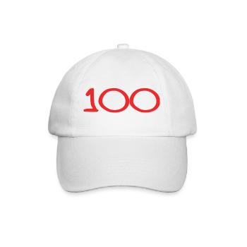 100. 100 JAHRE. 100-JÄHRIGES JUBILÄUM. 100. GEBURTSTAG - Baseballkappe - Weiß/Weiß - Vorne