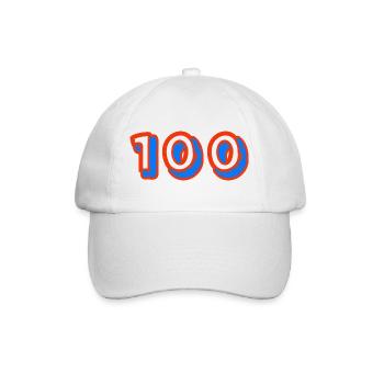 100. 100 JAHRE. 100-JÄHRIGES JUBILÄUM. 100. GEBURTSTAG - Baseballkappe - Weiß/Weiß - Vorne
