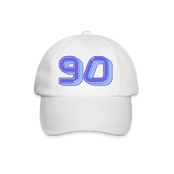 90. 90 JAHRE. 90. JAHRESTAG. 90-JÄHRIGES JUBILÄUM. - Baseballkappe - Weiß/Weiß - Vorne