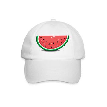 Wassermelone Design Scheibe - Baseballkappe - Weiß/Weiß - Vorne