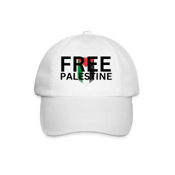 Free Palestine - Baseballkappe - Weiß/Weiß - Vorne
