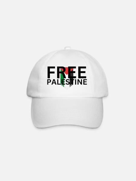 Free Palestine - Baseballkappe - Weiß/Weiß