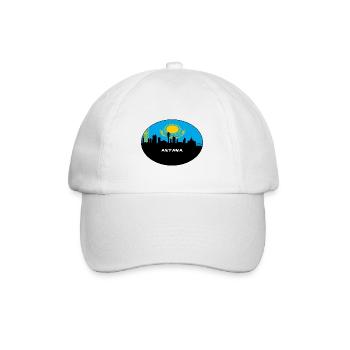Astana Kasachstan Flagge Skyline Silhouette Reisen - Baseballkappe - Weiß/Weiß - Vorne