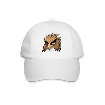 Lustige Adlerkopf Cartoon Illustration - Baseballkappe - Weiß/Weiß - Vorne