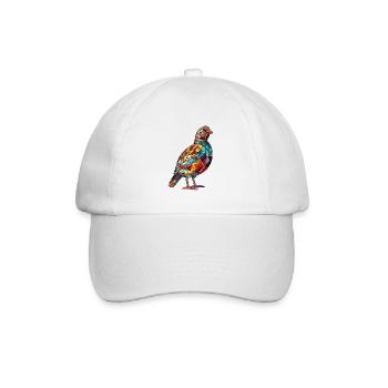 Rebhuhn Buntes Aquarell Tier Illustration - Baseballkappe - Weiß/Weiß - Vorne