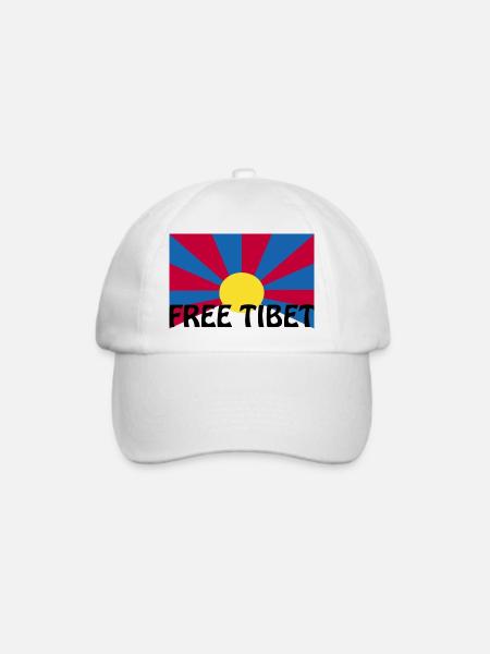 free tibet - Baseballkappe - Weiß/Weiß